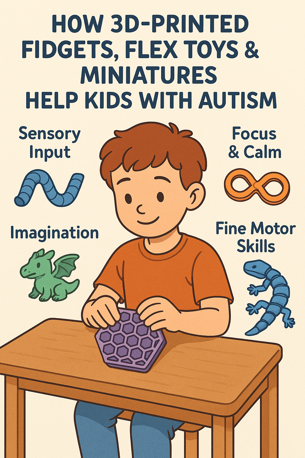 How 3D Printed Fidgets, Flex Toys & Miniatures Help Kids with Autism