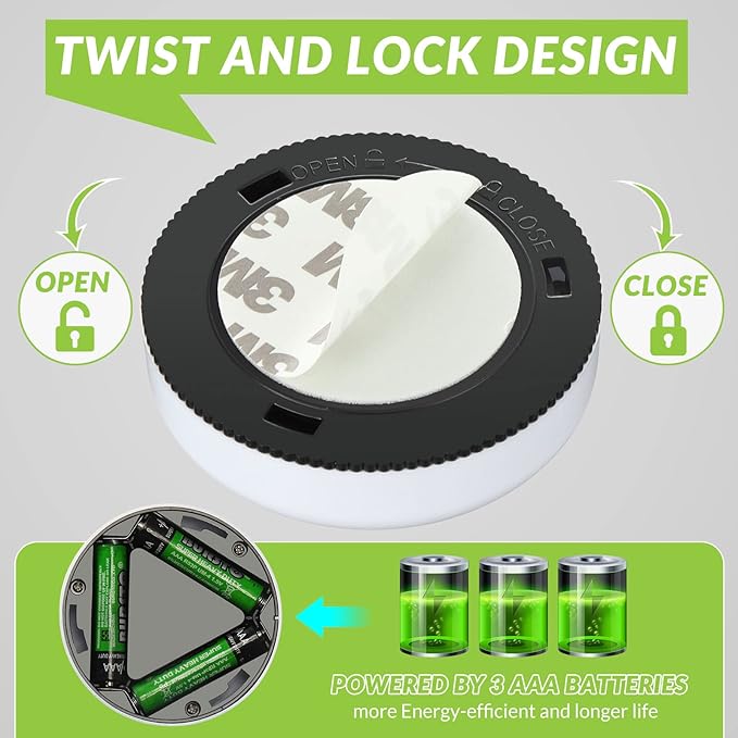 Push Tap Light 2.68" – Mini Night Touch LED Puck Lamp