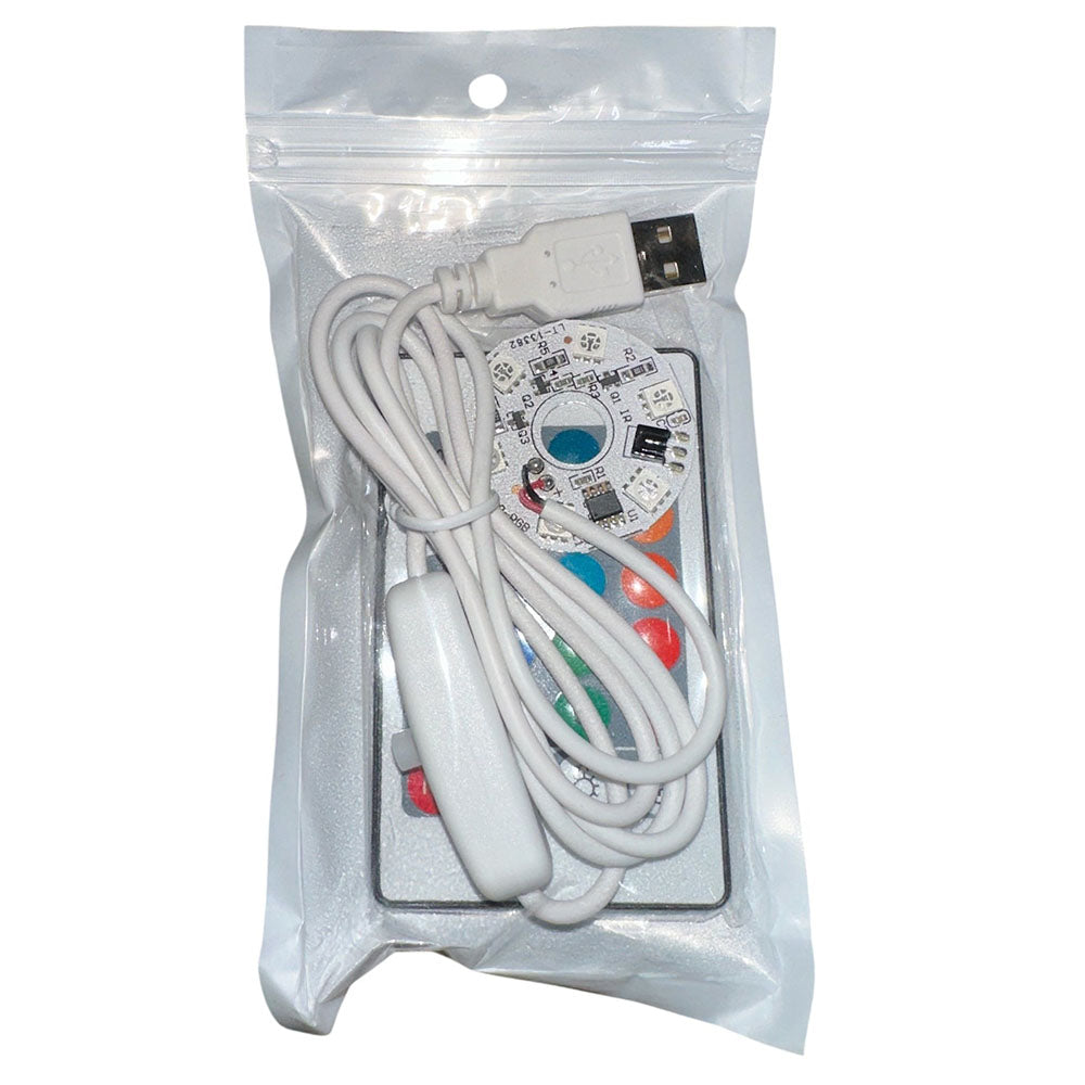 USB RGB LED Light Board – 2 Meter Cable + Remote Control 6 LED | RS3D