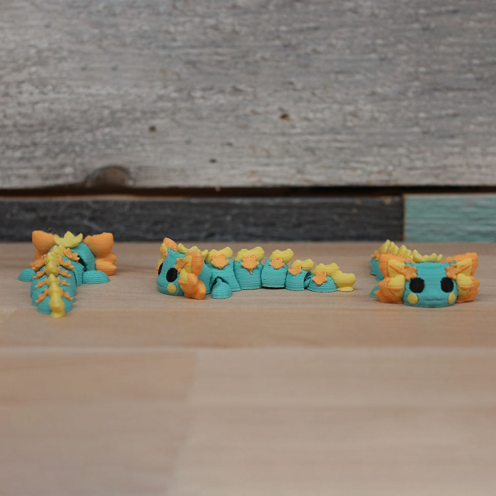 Mini Blue Yellow Orange Axolotl