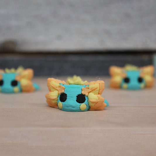 Mini Blue Yellow Orange Axolotl