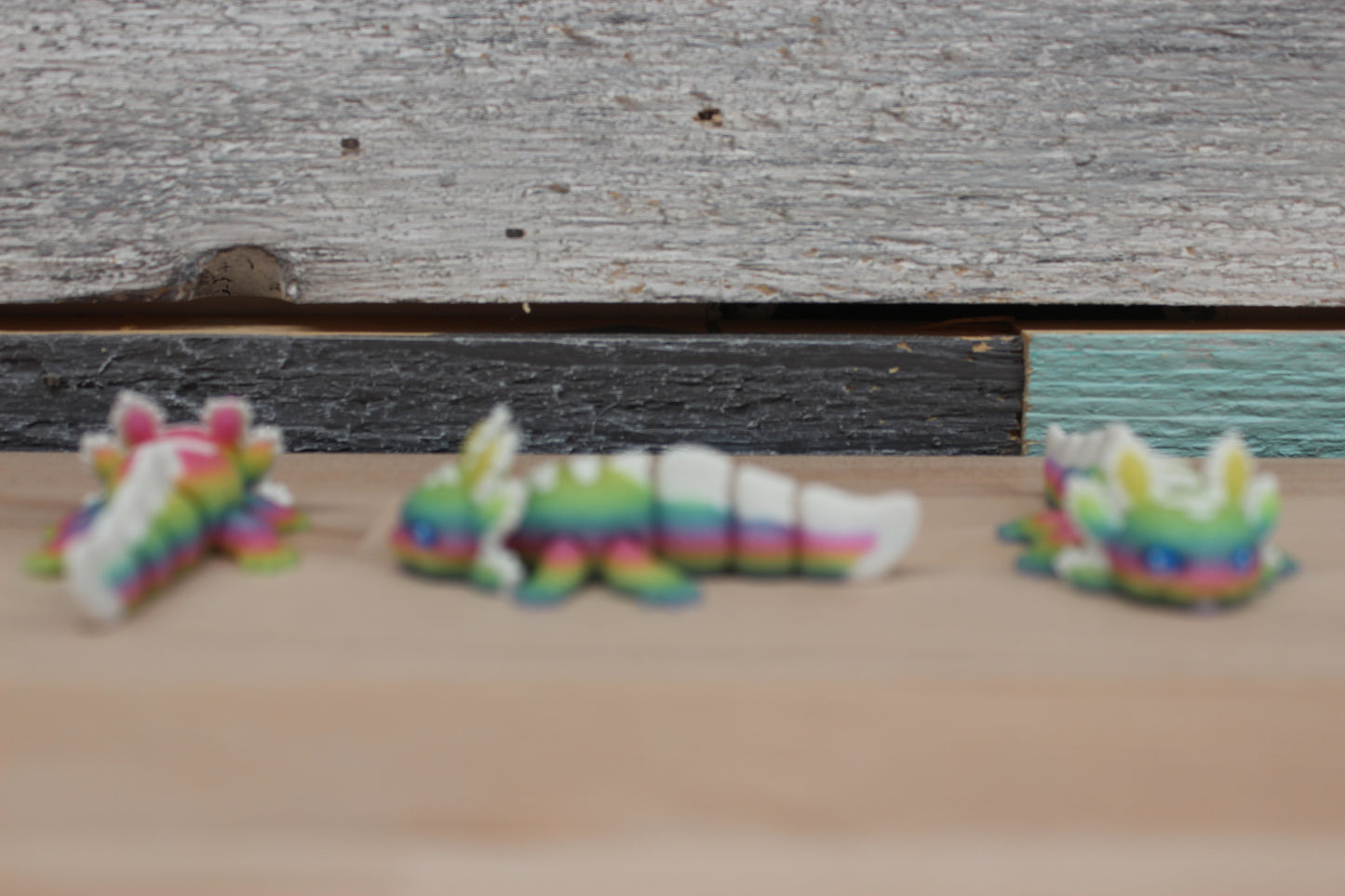 Mini Blue Glow in the Dark Rainbow Axolotl