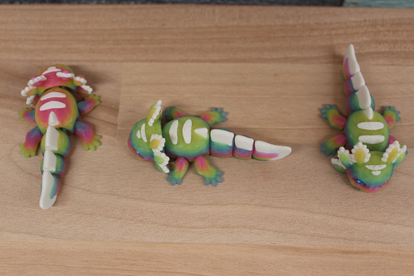 Mini Blue Glow in the Dark Rainbow Axolotl