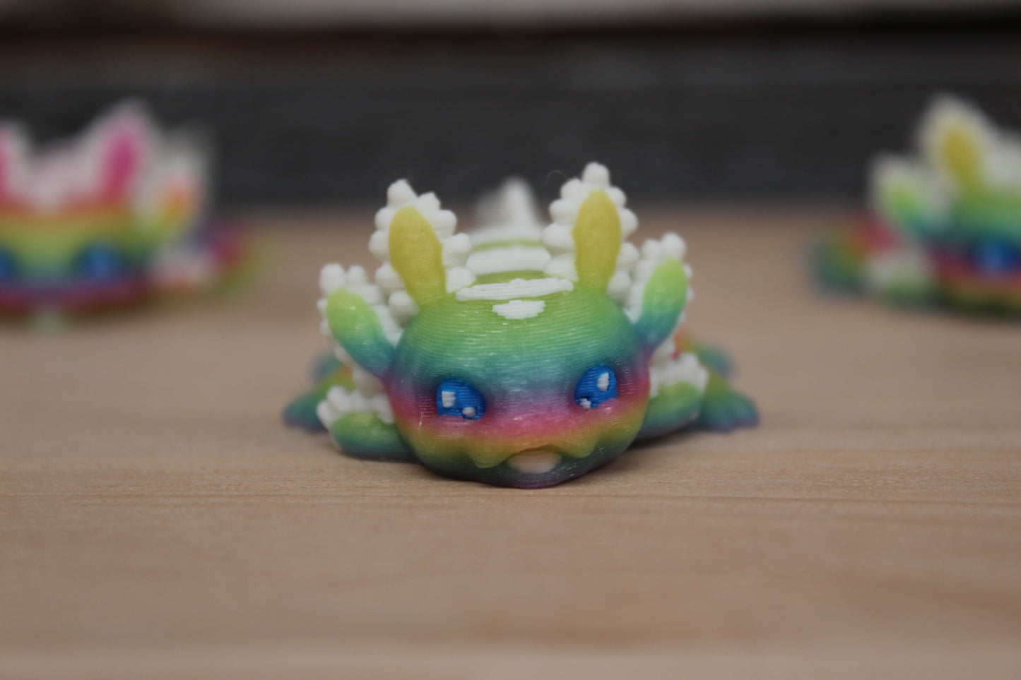 Mini Blue Glow in the Dark Rainbow Axolotl