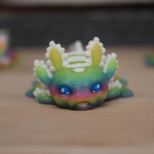 Mini Blue Glow in the Dark Rainbow Axolotl