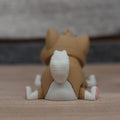 3D printed articulated brown dog figurine inspired by Odis breed