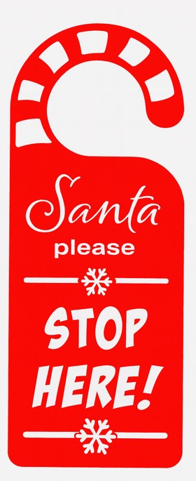 Santa Stop Here Door Hanger – Personalized Christmas Door Sign | Custom Santa Stop Tag for Kids