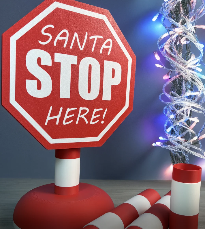 Santa Stop Here Sign