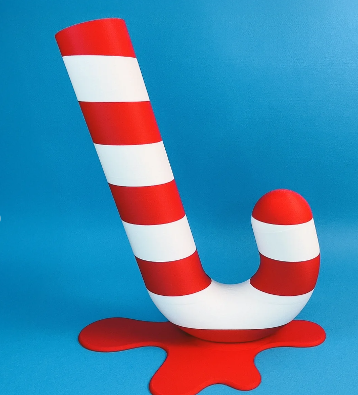 Candy Cane Christmas Jar / Pot with lid