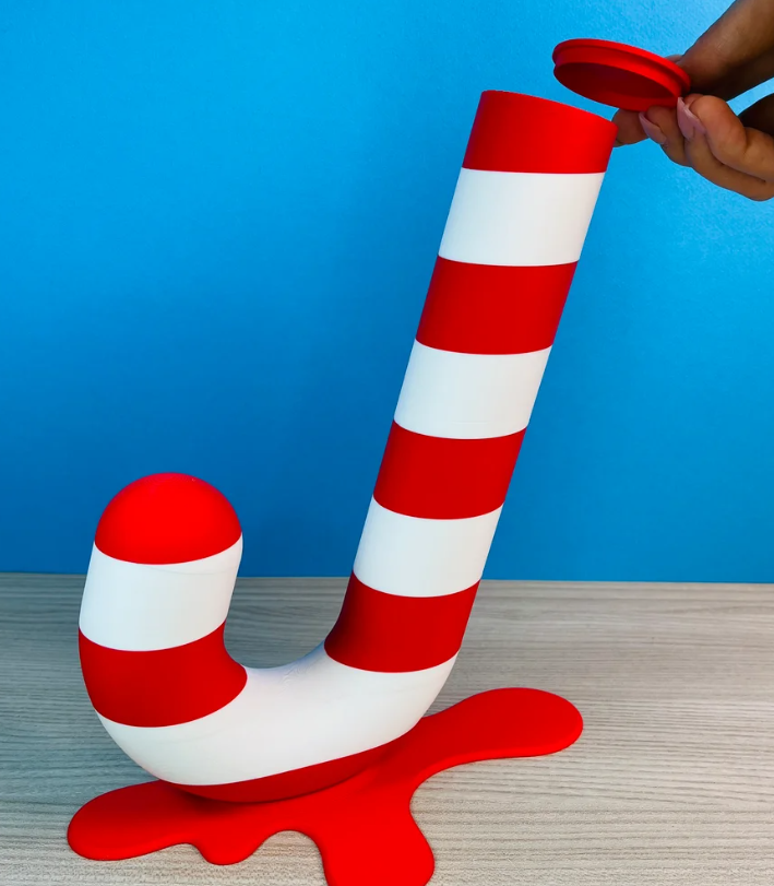 Candy Cane Christmas Jar / Pot with lid