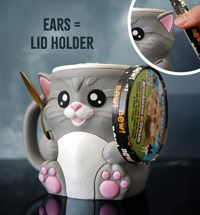 Cuddles the Cat Ice-Pint Holder