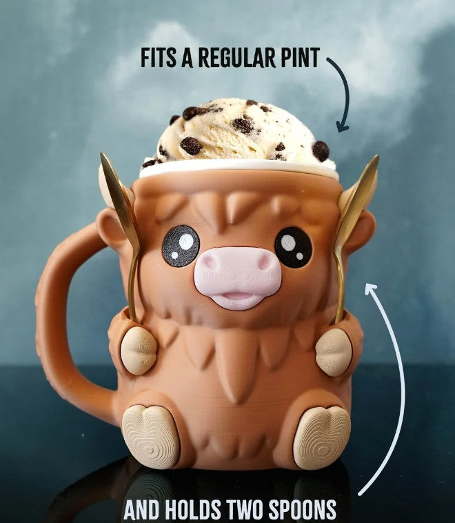 Ferdinand the Highland Cow Ice Cream Pint Holder