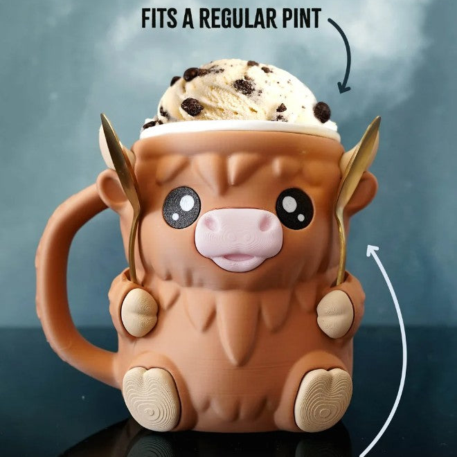 Ferdinand the Highland Cow Ice Cream Pint Holder